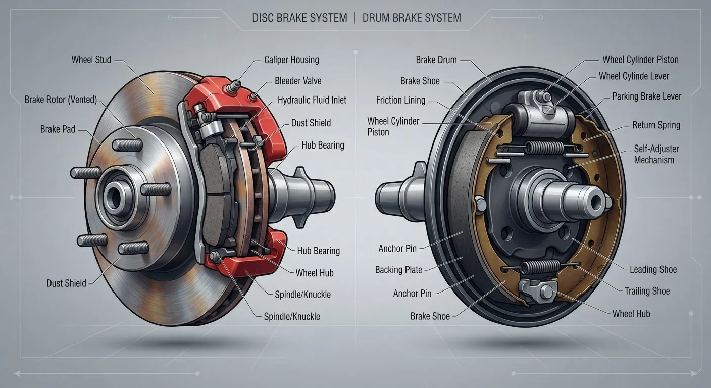 Disc Brakes vs Drum Brakes: How Each System Works