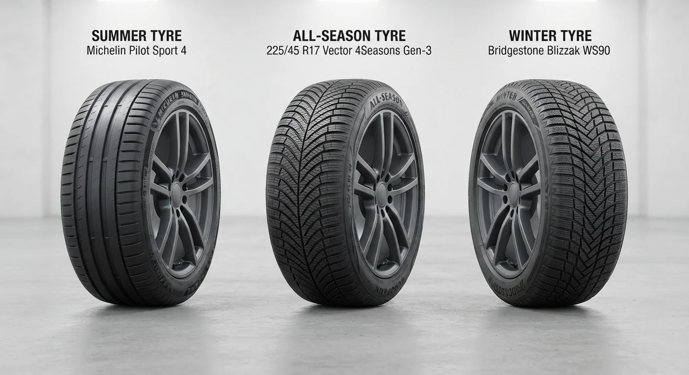 Tyre Types Demystified: All-Season, Summer, and Winter Compared
